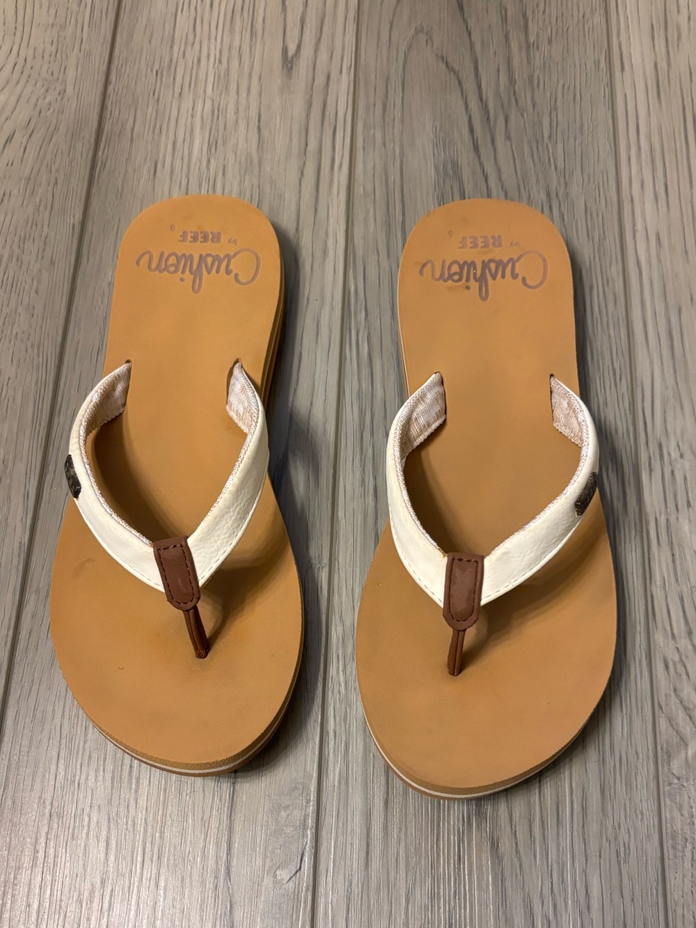 Reef Women's White Strap Cushion Flip Flops